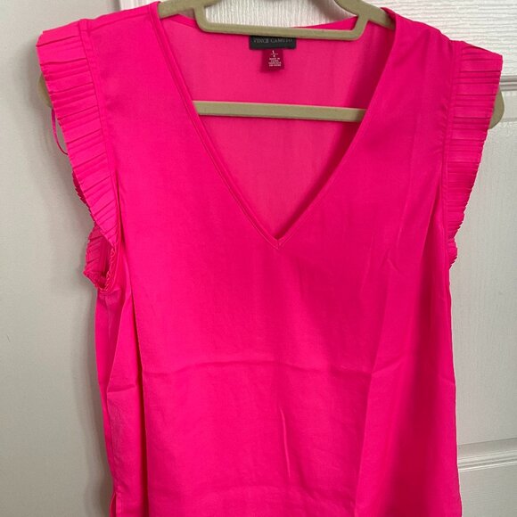 Vince Camuto V-Neck Pleat-Sleeve Blouse NWT - Picture 1 of 6